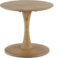 Natural Elm Round End Table - Oblique