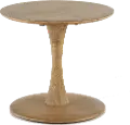 Oblique Natural Elm Round End Table