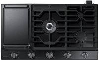 NA36N6555TG Samsung 36 Inch Smart Gas Cooktop with Griddle - Black Stainless Steel
