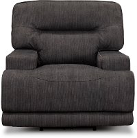 Casual Contemporary Charcoal Gray Power Recliner - Stanza