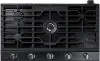 NA36N7755TG Samsung 36 Inch Smart Gas Cooktop with 22K BTU Dual Power Burner - Black Stainless Steel