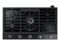 NA36N7755TG Samsung 36 Inch Smart Gas Cooktop with 22K BTU Dual Power Burner - Black Stainless Steel