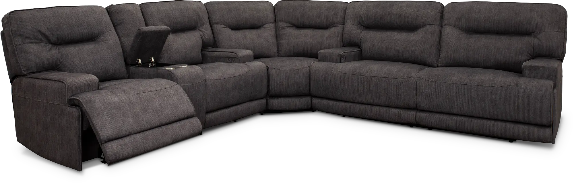 Charcoal Gray Power Reclining Sectional Sofa - Stanza-2