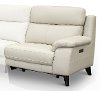 Frost White Leather-Match Right-arm Facing Power Recliner - Venice