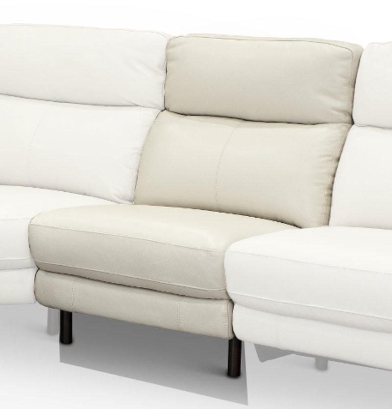Frost White Leather Match Armless Chair, Armless Leather Sofa
