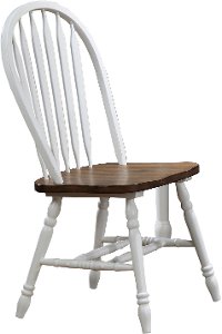 Brown and White Country 3 Piece Round Dining Set - Pacifica-2