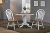 Clearance Brown and White Country 3 Piece Round Dining Set - Pacifica