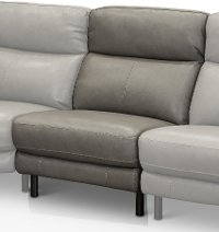 Elephant Gray Leather-Match Armless Chair - Venice