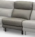 Venice Gray Leather-Match Armless Chair