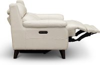 Frost White Leather-Match Power Recliner - Venice-3