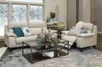 Frost White Leather-Match Power Recliner - Venice-4