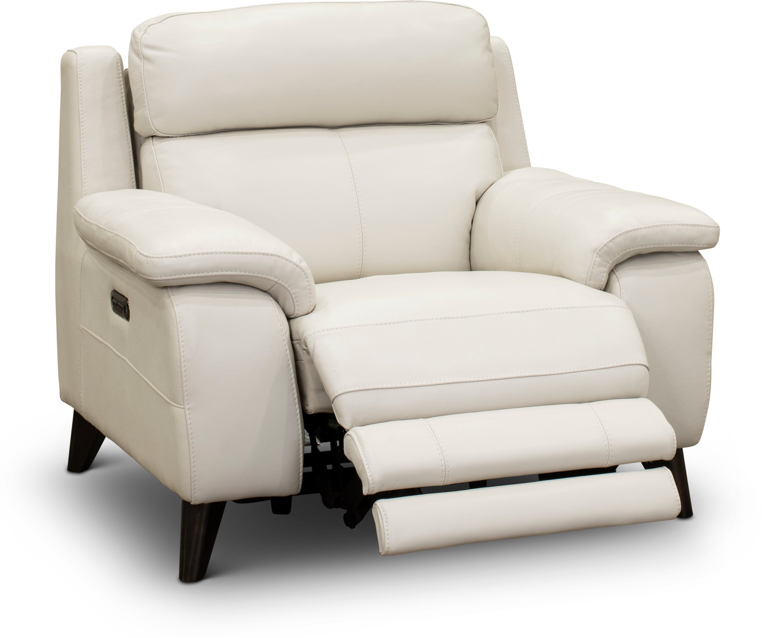 Venice Frost White Leather-Match Power Recliner-2