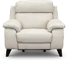 Venice White Leather-Match Power Recliner