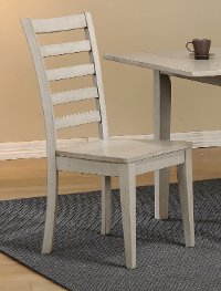 Light Gray Rustic Ladder Back Dining Room Chair - Carmel