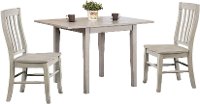 Light Gray Wood 3 Piece Dining Set with Rake Back Chairs - Carmel