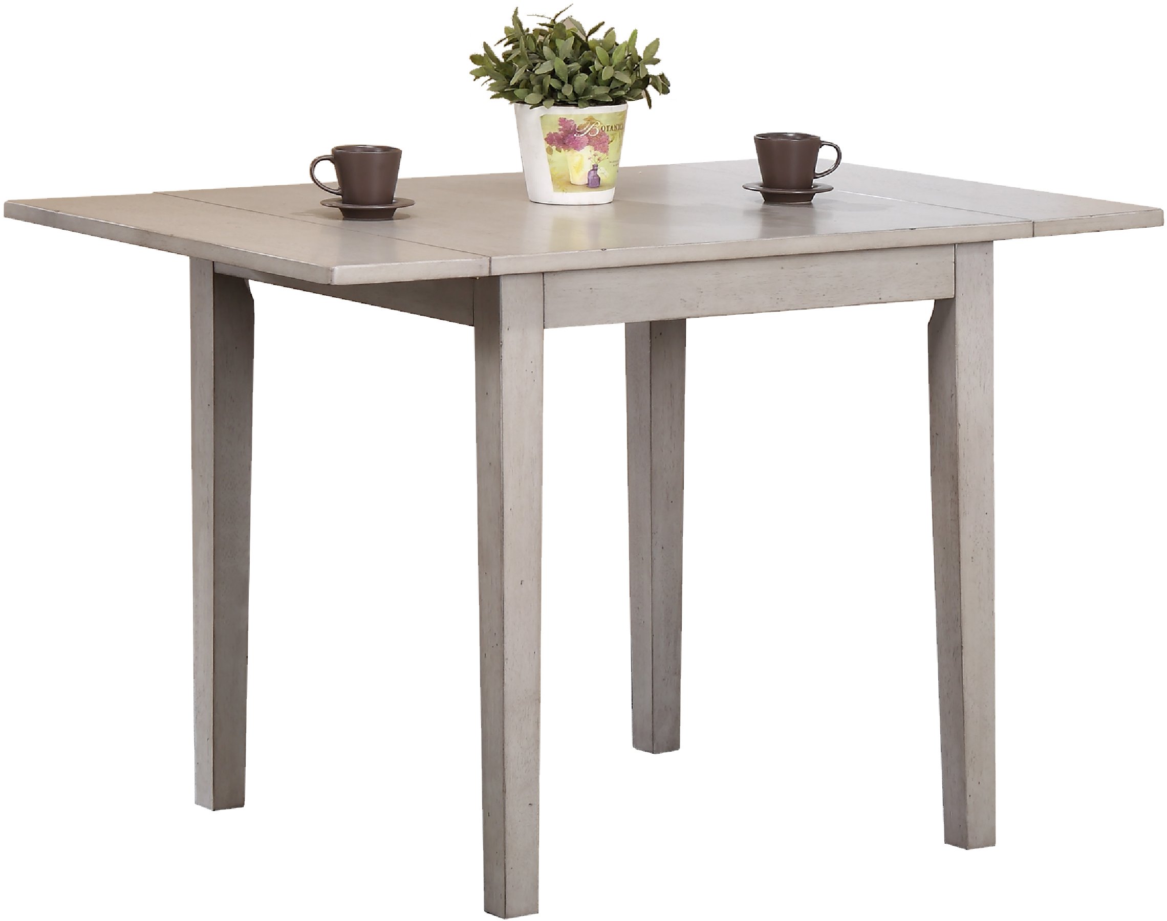 Light Gray Rustic 3 Piece Dining Set with Ladder Back Chairs - Carmel-3