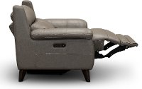 Elephant Gray Leather-Match Power Recliner - Venice-3