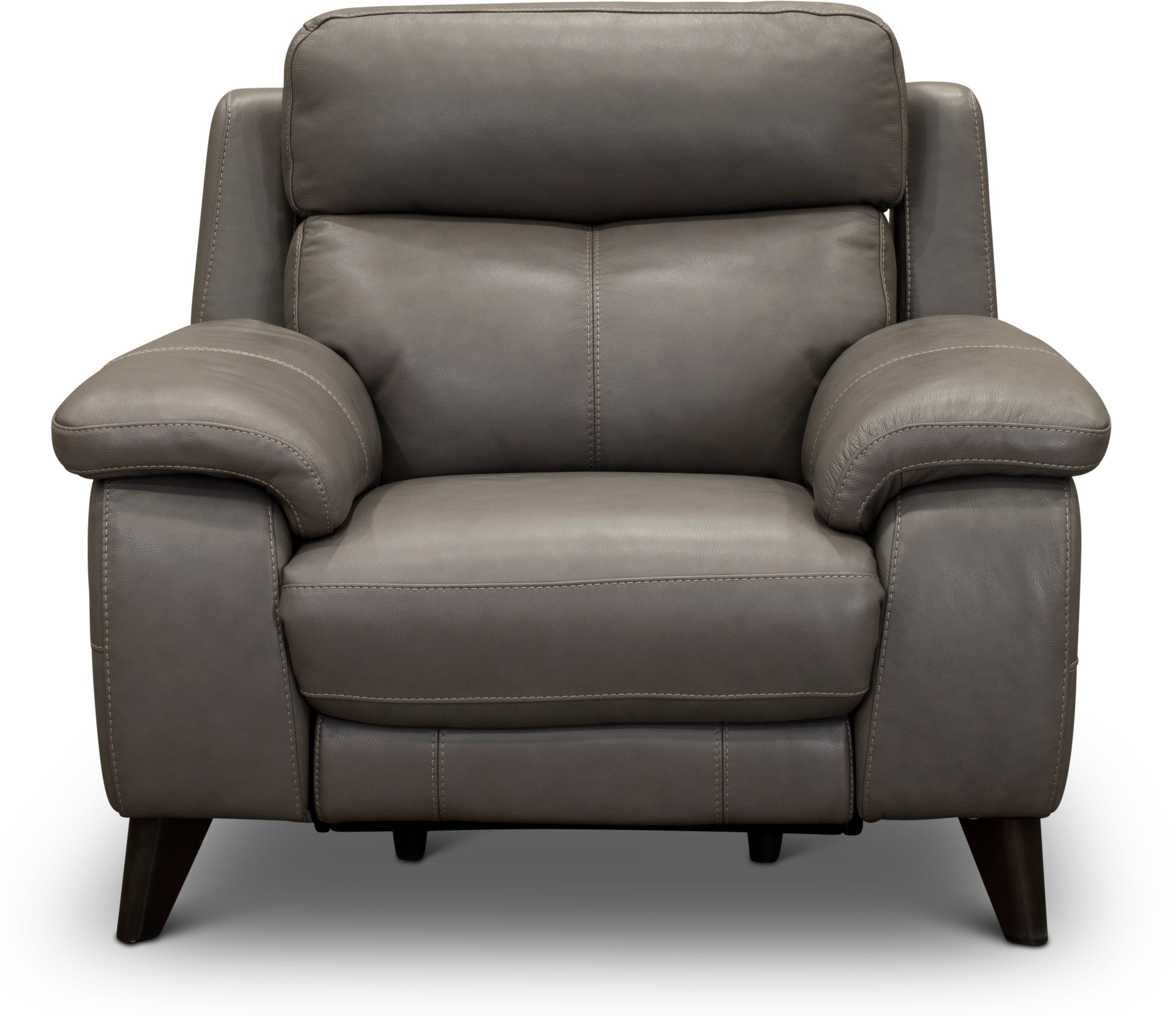 Venice Elephant Gray Leather-Match Power Recliner-1