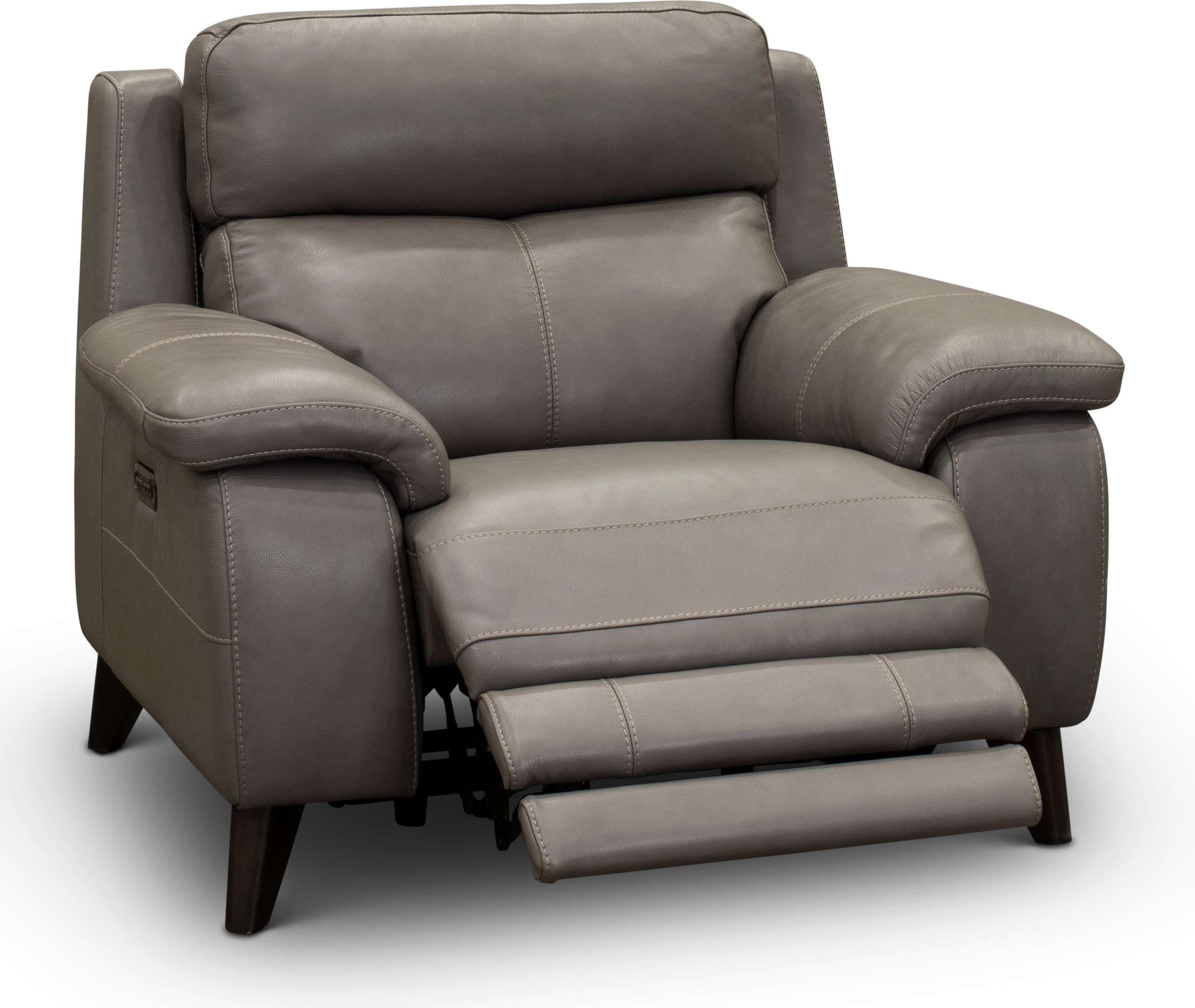 Venice Elephant Gray Leather-Match Power Recliner-2
