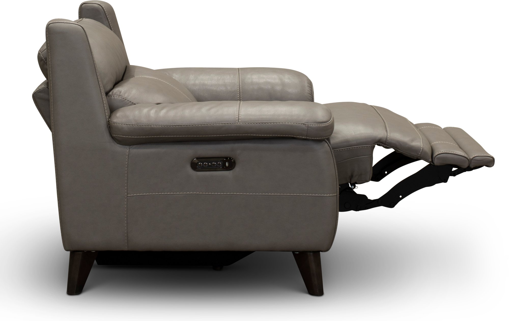 Venice Elephant Gray Leather-Match Power Recliner-3