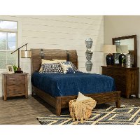 Rustic Pine 4 Piece Queen Bedroom Set with Youth Dresser - Nelson