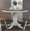 Modern Two-Tone Brown and White Round Dining Table - Pacifica
