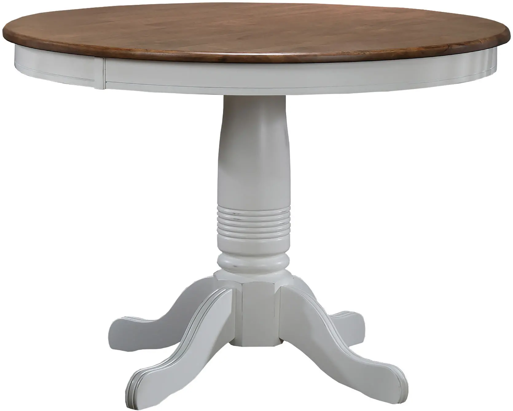 Modern Two-Tone Brown and White Round Dining Table - Pacifica-2