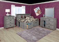 Rustic Gray Full Roomsaver Storage Bed - Urban Ranch-2