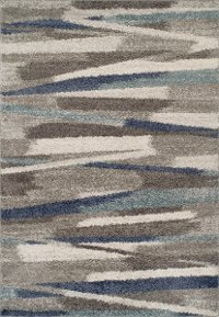 5 x 7 Medium Transitional Gray and Blue Shag Rug - Rocco