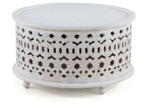 Contemporary White Round Coffee Table - Marguerite