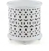 Marguerite White Round End Table