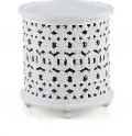 Marguerite White Round End Table