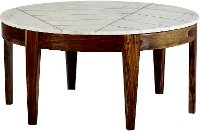 Brown and White Marble Coffee Table - Marmoreal