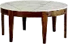 Marmoreal Brown and White Marble Coffee Table