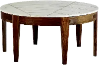 Marmoreal Brown and White Marble Coffee Table