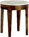 Marmoreal Brown and White Marble End Table