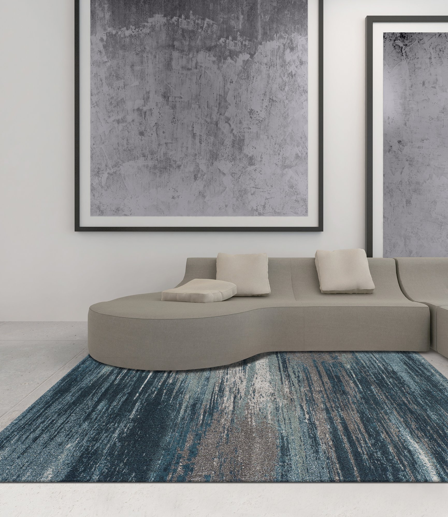 MG5993TE5X8 Modern Grays 5 x 8 Gray and Teal Area Rug-4