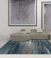8 x 11 Large Gray and Teal Area Rug - Modern Grays-4