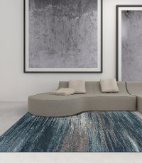 8 x 11 Large Gray and Teal Area Rug - Modern Grays-4