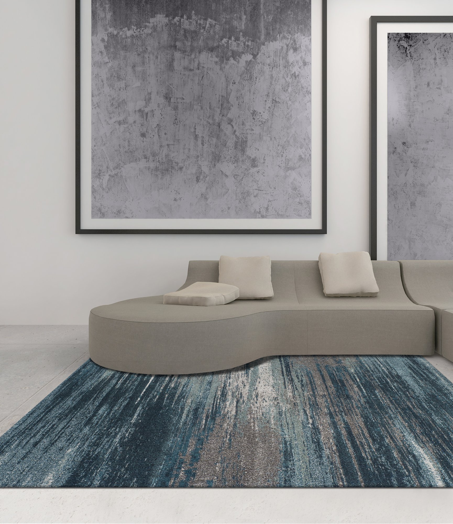 MG5993TE8X11 Modern Grays 8 x 11 Gray and Teal Area Rug-4