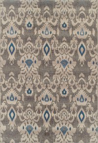 5 x 7 Medium Indoor-Outdoor Silver and Blue Rug - St. Croix