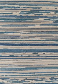 5 x 7 Medium Silver and Blue Indoor-Outdoor Rug - St. Croix