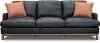 Mid Century Modern Dark Blue Leather Sofa - Westport