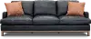 Westport Mid Century Modern Dark Blue Leather Sofa