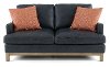Mid Century Modern Dark Blue Leather Loveseat - Westport-2