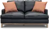 Westport Mid Century Modern Dark Blue Leather Loveseat