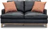 Westport Mid Century Modern Dark Blue Leather Loveseat