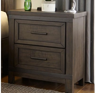 Industrial Rustic Gray Nightstand - Thornwood Hills