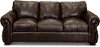 Traditional Brown Leather Sofa Bed - Molasses-1