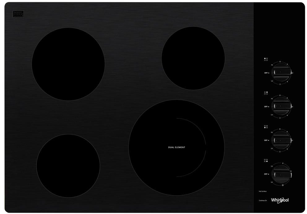 WCE55US0HS Whirlpool 30 Inch Smooth Electric Cooktop - Black-1